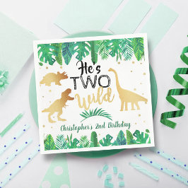 Servilleta De Papel Dos niños de dinosaurios salvajes Fiesta del segun