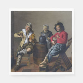 Servilleta De Papel Dos niños y un Chica haciendo música (músicos)