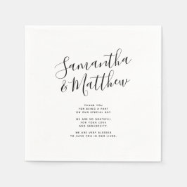 Servilleta De Papel Dos nombres Gracias Boda de mensajes
