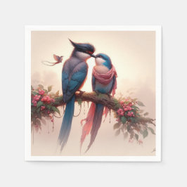 Servilleta De Papel Dos pájaros Tarjeta de agradecimiento plana