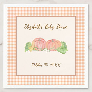 Servilleta De Papel Dos pequeñas calabazas gemelas Baby Shower de otoñ