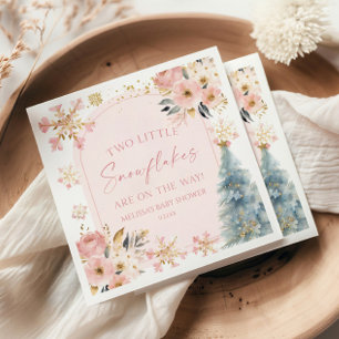 Servilleta De Papel Dos pequeños copos de nieve en Baby Shower