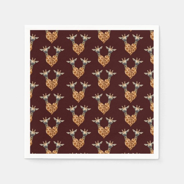 Servilleta De Papel Dos preciosas jirafas (Anverso)