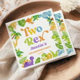 Servilleta De Papel Dos Rex Dinosaur 2º Segundo Partido de Cumpleaños