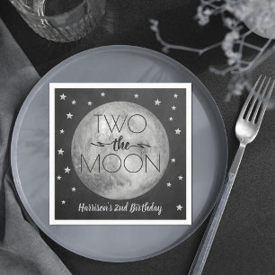 Servilleta De Papel Dos servilletas de cumpleaños de la Luna