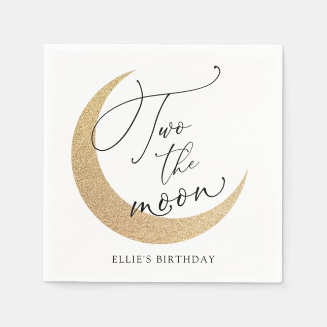 Servilleta De Papel Dos servilletas de cumpleaños de la luna (Anverso)
