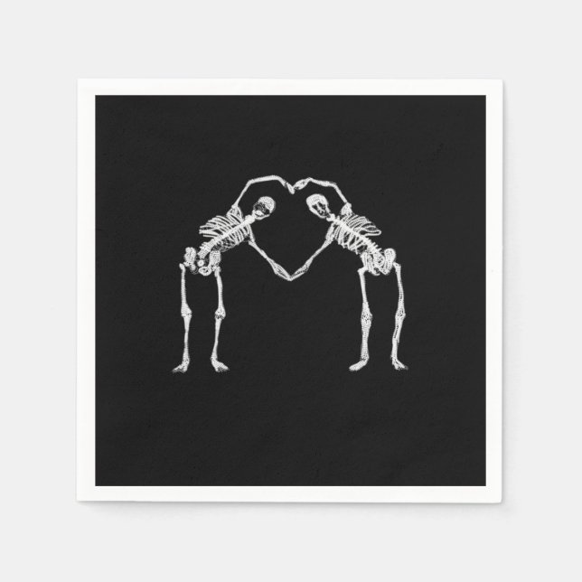 Servilleta De Papel Dos Skeleton Hearts Hands Classic (Anverso)