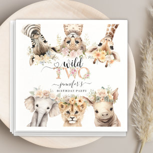 Servilleta De Papel Dos toallas de cumpleaños de Chica de la Selva Saf