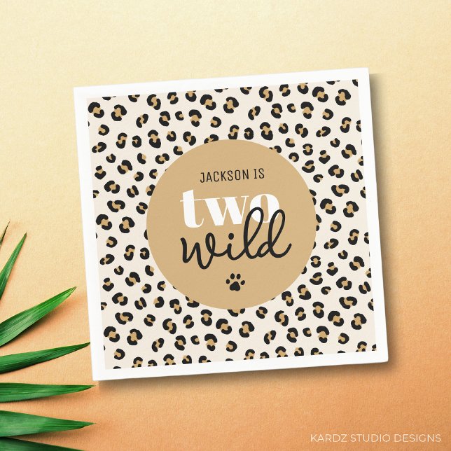 Servilleta De Papel Dos toallas de Fiesta de segundo cumpleaños de Wil (Two Wild personalized napkins for a boy 2nd birthday)