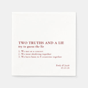 Servilleta De Papel Dos verdades y un Boda de hechos Minimalistas ment