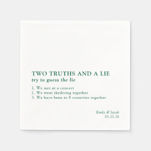 Servilleta De Papel Dos verdades y un Boda de hechos Minimalistas ment