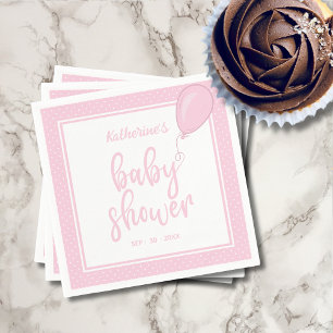 Servilleta De Papel Dot rosado de polka para bebé de Baby Shower
