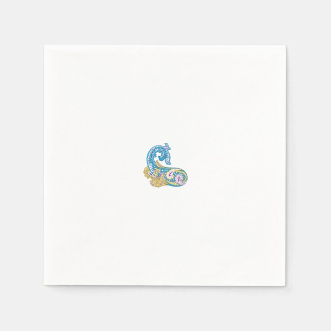 Servilleta De Papel Dot, Sherpa Blue, Golden Sand Design (Anverso)