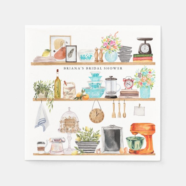 Servilleta De Papel Dotación de la Cocina para la Novia Shower Persona (Anverso)