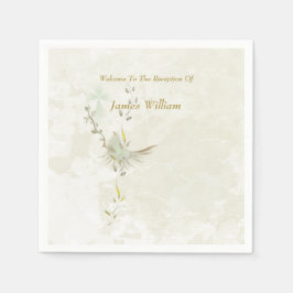 Servilleta De Papel Dove and golden leaves paper napkins