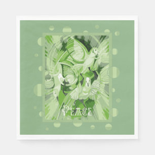 Servilleta De Papel Dove con Celtic Peace Text en tonos verdes