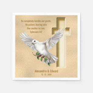 Servilleta De Papel Dove Cross Scripting Verse Ephesian 4:2