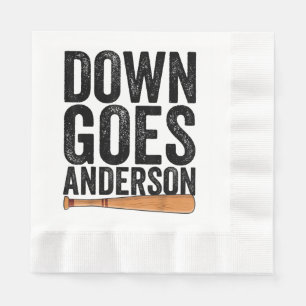 Servilleta De Papel DOWN GOES ANDERSON FUNNY BASEBALL regalo ANDERSON
