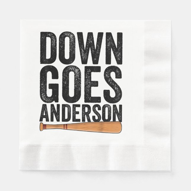 Servilleta De Papel DOWN GOES ANDERSON FUNNY BASEBALL regalo ANDERSON (Anverso)