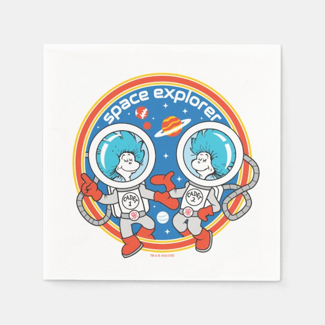 Servilleta De Papel Dr. Seuss | Cadet One Cadet Two Space Explorer (Anverso)