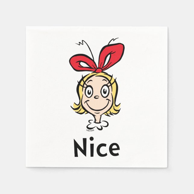 Servilleta De Papel Dr. Seuss | Cindy Lou Quién es Amable (Anverso)