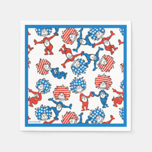 Servilleta De Papel Dr. Seuss   Cosa Uno Cosa Dos Patrón de bandera de