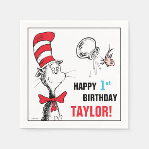 Servilleta De Papel Dr. Seuss Cumpleaños del gato en el sombrero