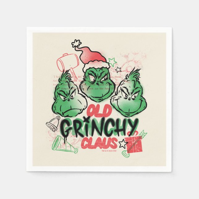 Servilleta De Papel Dr. Seuss | El viejo Grinch Claus (Anverso)