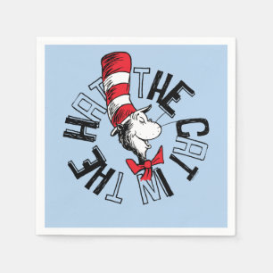 Servilleta De Papel Dr. Seuss   Gato en el arte redondo Gorra