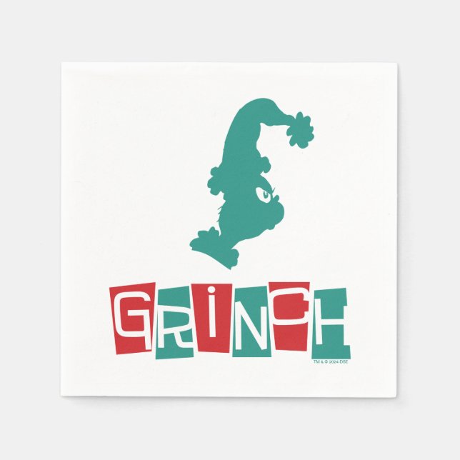Servilleta De Papel Dr. Seuss | Grinch - Rojo & Verde (Anverso)