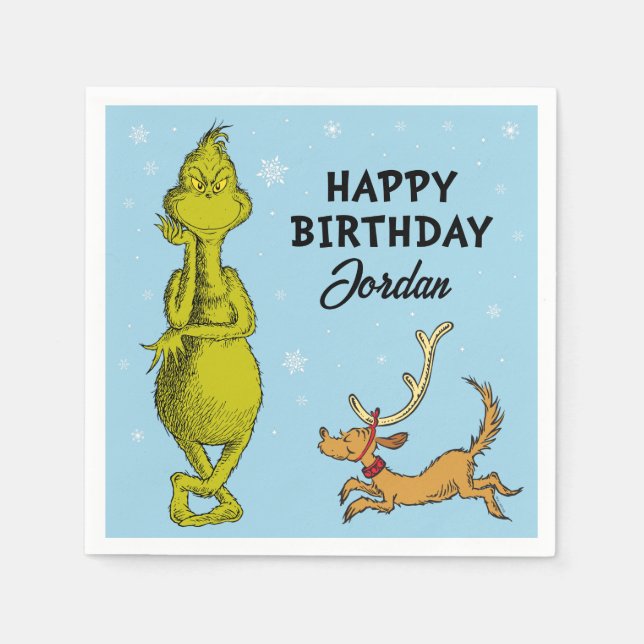 Servilleta De Papel Dr. Seuss | Grinch Winthday Birthday (Anverso)