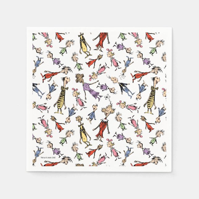 Servilleta De Papel Dr. Seuss Whoville Characters Festive Pattern (Anverso)