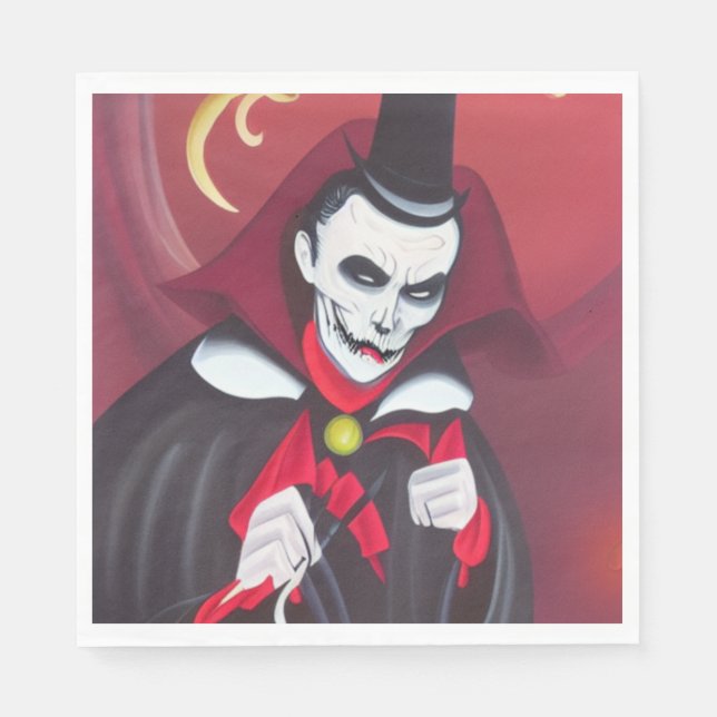 Servilleta De Papel Drácula de Halloween (Anverso)