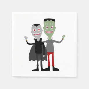 Servilleta De Papel Drácula y Frankenstein