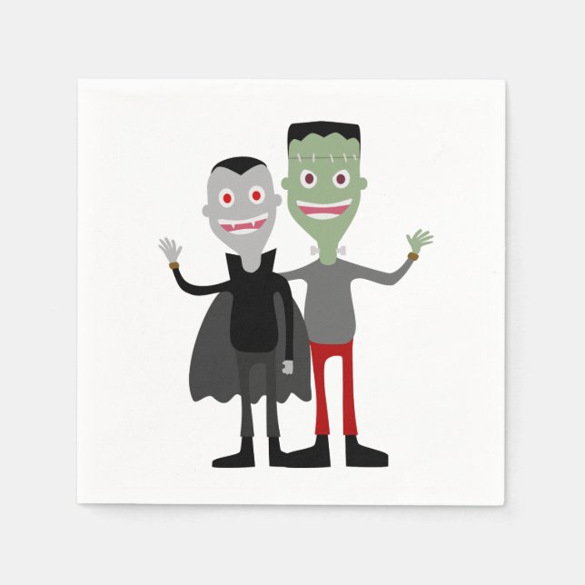 Servilleta De Papel Drácula y Frankenstein (Anverso)