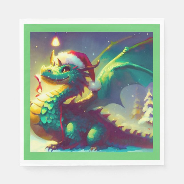 Servilleta De Papel Dragón 3 de los navidades (Anverso)