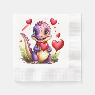 Servilleta De Papel Dragón adorable del día de San Valentín Dragón ado