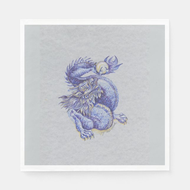 Servilleta De Papel Dragón azul (Anverso)