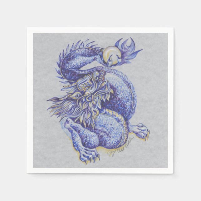 Servilleta De Papel Dragón azul (Anverso)