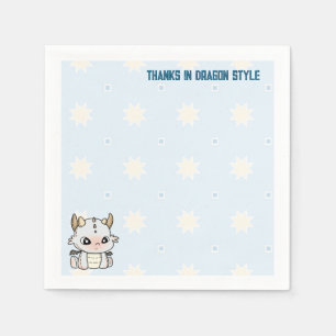 Servilleta De Papel Dragón azul pastel