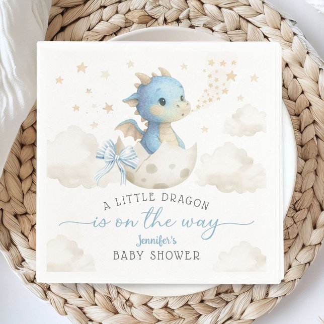 Servilleta De Papel Dragon Baby Shower Boy Blue Cute Dragon Paper (Subido por el creador)