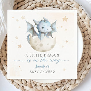 Servilleta De Papel Dragon Baby Shower Boy Blue Dragon Paper Napkin