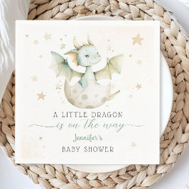 Servilleta De Papel Dragon Baby Shower Cute Green Dragon Paper Napkin