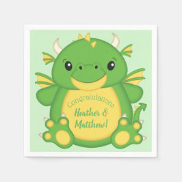 Servilleta De Papel Dragon Baby Shower Green