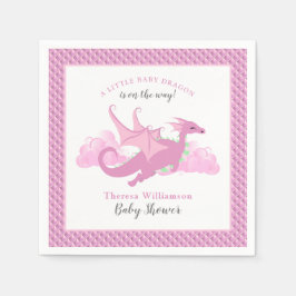 Servilleta De Papel Dragon Chica Whimsical Rosa Baby Shower