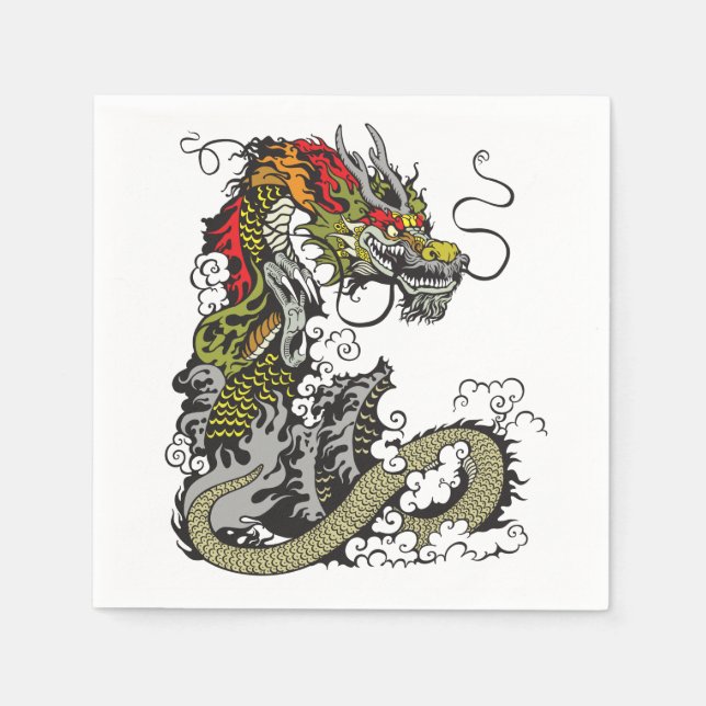 Servilleta De Papel dragón chino (Anverso)