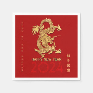 Servilleta De Papel Dragón chino de Año Nuevo Cortar papel Elegir colo