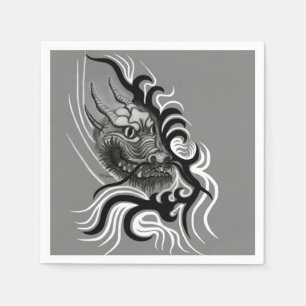 Servilleta De Papel Dragón chino en tatuaje