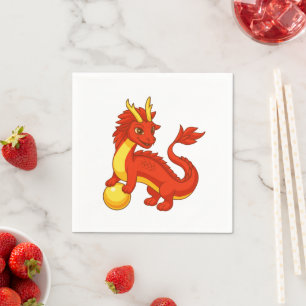 Servilleta De Papel Dragón Chino Rojo V2
