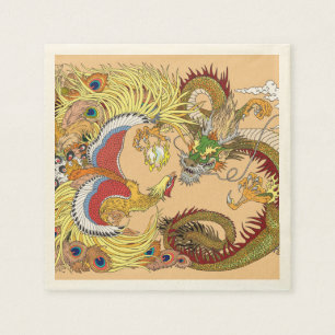 Servilleta De Papel Dragón chino y fénix